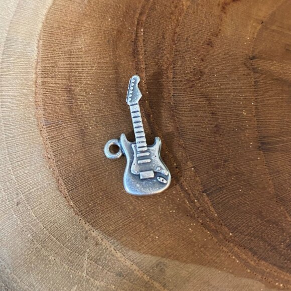 RETIRED James Avery Electric Guitar Charm, Sterling Silver